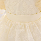 Children's dress fluffy yarn Cascading Ruffles Dress princess dress flower girl first birthday baby Dress