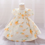 Baby girl dress children's dress short-sleeved skirt child princess girl's first birthday dress