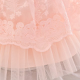 Children's dress fluffy yarn Cascading Ruffles Dress princess dress flower girl first birthday baby Dress