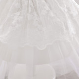 Children's Princess Dress Flower Girl Puff Sleeve Performance Clothing Trailing Dress