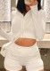 Women Zipper Top and Shorts Two-Piece Set
