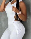 Women Hollow Sleeveless Sexy Jumpsuit