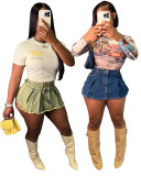 Women's Vintage Wash Stretch Denim Shorts