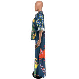 Women Print Casual Top and Pant Two-Piece Set