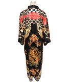 Multi-Print Fashion Casual Trench Women's Coat
