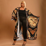 Multi-Print Fashion Casual Trench Women's Coat