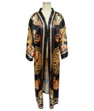 Multi-Print Fashion Casual Trench Women's Coat