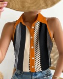 Summer Casual Fashion Sleeveless Abstract Print Blouse