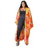 Multi-Print Fashion Casual Trench Women's Coat