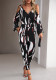Trendy Jumpsuit Fall Winter Print Casual Slim Waist Straps One Piece Pants