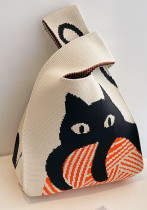 Handbag Women Knitting Bucket Bag Versatile Hand Carry Casual Tote Bag Lunch Bag Handbag Women Knitting Bucket Bag Versatile Hand Carry Casual Tote Bag Lunch Bag