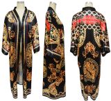 Multi-Print Fashion Casual Trench Women's Coat