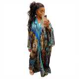 Multi-Print Fashion Casual Trench Women's Coat
