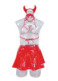 Women PU Leather one-piece Sexy Lingerie