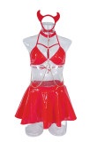 Women PU Leather one-piece Sexy Lingerie
