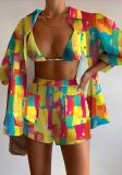 Ladies Casual Print Three-Piece