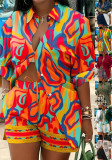 Women's Fashion Print Chic Career Two-Piece Set