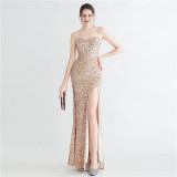 Long Sequins Plus Size Fat Beauty Formal Party Evening Dress