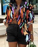 Women's Fashion Print Chic Career Two-Piece Set