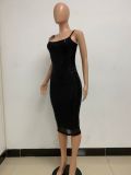 Summer Women's Sleeveless Low Back Straps Sequin Party Dress