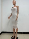 Summer Women's Sleeveless Low Back Straps Sequin Party Dress