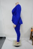 Africa Plus Size Women's Deep V Neck Long Sleeve Pencil Pant Set