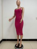 Summer Women's Sleeveless Low Back Straps Sequin Party Dress