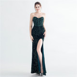 Long Sequins Plus Size Fat Beauty Formal Party Evening Dress