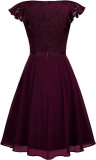 Women Lace Cutout Chiffon Dress