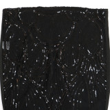 Women Sexy Off Shoulder See-Through Sequin Dress