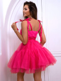 Women Strapless mesh bow tutu