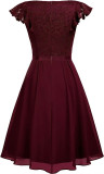 Women Lace Cutout Chiffon Dress