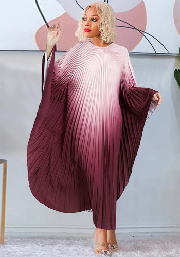 Plus Size Women's Fall Winter Chic Elegant Stylish Pullover Bat Sleeves Loose Dress