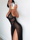 Sexy lingerie mesh nightdress female see-through dress temptation sexy strap sleep dress