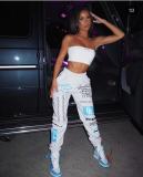 Autumn Winter Women's Printed Fashion Elastic Waist Sports Casual Harem Pants for Women