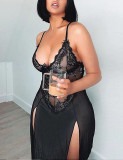 Sexy lingerie mesh nightdress female see-through dress temptation sexy strap sleep dress
