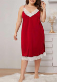 Plus Size Sexy Straps Lace Dress Pajamas Home Dress Sexy Nightdress