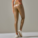 Tight Fitting High Waist Pocket Pu Leather Pants