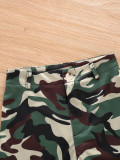 Girls Vest+ Camouflage Cargo Pant Two-Piece Set