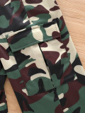 Girls Vest+ Camouflage Cargo Pant Two-Piece Set