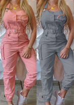 Women's Belt Sleeveless Overalls Cargo Jumpsuit Women's Belt Sleeveless Overalls Cargo Jumpsuit