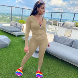 Women Summer Sports Hooded Full Sleeves Solid Pockets Regular Two Piece Pants Set