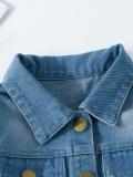 Kids Outerwear Spring Autumn Girls Fashion Wash Denim Jacket Casual Clothing