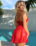Women's Sexy Straps Pajamas Lace Mesh Nightdress