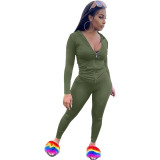 Women Summer Sports Hooded Full Sleeves Solid Pockets Regular Two Piece Pants Set