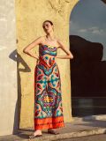 Women's Printed Strapless Wide Leg Pant Two-Piece Set