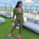 Women Summer Sports Hooded Full Sleeves Solid Pockets Regular Two Piece Pants Set