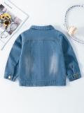Kids Outerwear Spring Autumn Girls Fashion Wash Denim Jacket Casual Clothing