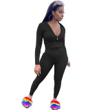 Women Summer Sports Hooded Full Sleeves Solid Pockets Regular Two Piece Pants Set