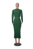 Women Long Sleeve Top and Bodycon Skirt Two Piece Set